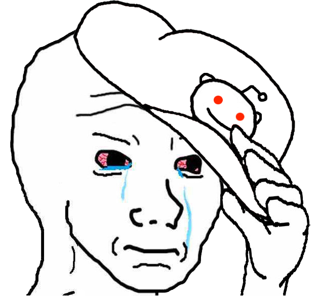 Wojak crying wearing reddit hat — Wojak meme