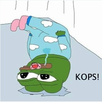 Pepe pajamas dropped on head — Pepe meme