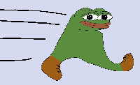 Pepe just legs and boots running fast — Pepe meme