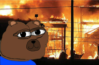 Bobo smug house fire — Bobo meme