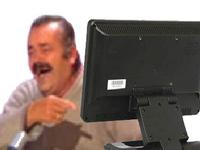 Mexican laughing guy pointing at computer screen — Reaction meme