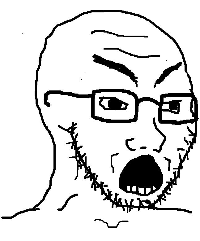Wojak soy boy bottom teeth showing — Wojak meme