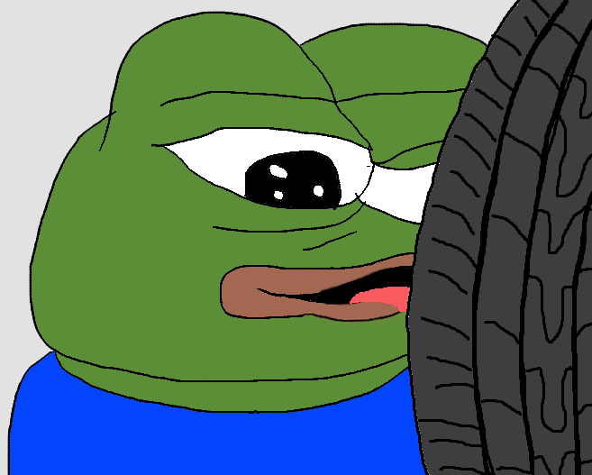 Pepe licking tire — Pepe meme