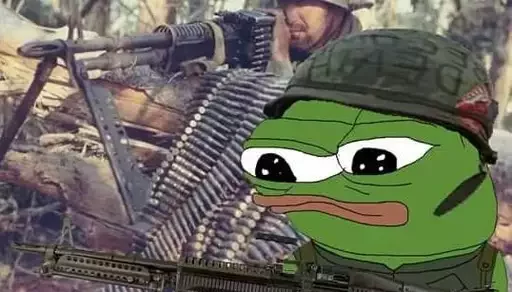Machine gun Frog Friends sticker — Sticker Packs meme