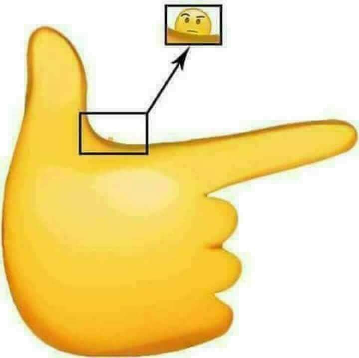 Thinking emoji huge hand — Reaction meme