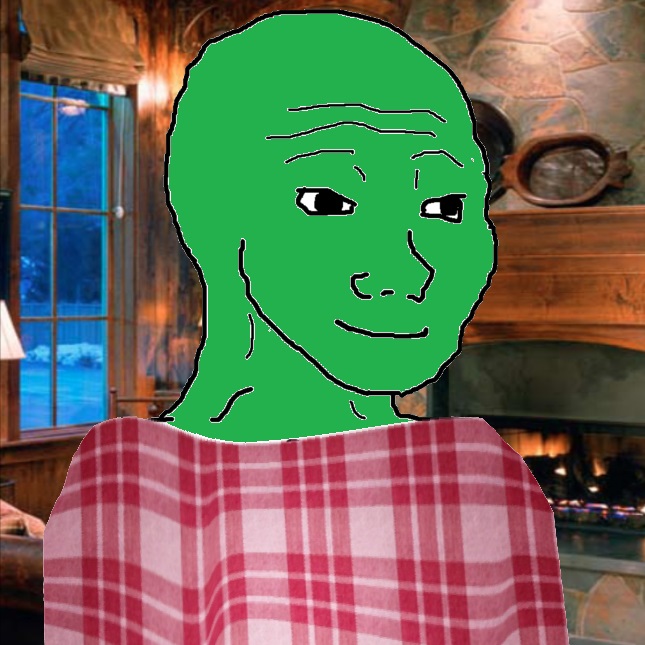 Green wojak cabin comfy — Wojak meme
