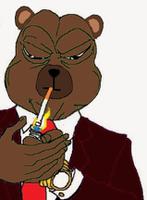 Bobo businessman lighting cigarette — Bobo meme