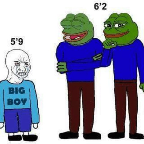 Wojak short laughed at by pepes — Wojak meme