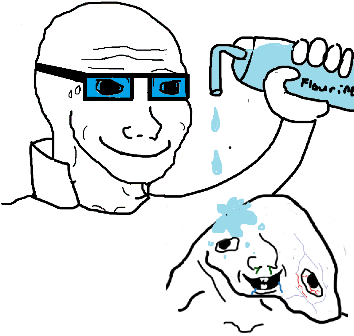 Brainlet watered by wojak — Brainlet meme