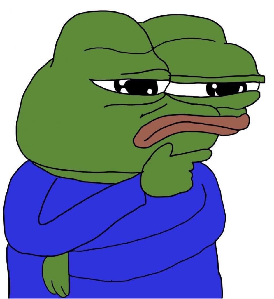 Pepe thinking arms crossed — Pepe meme