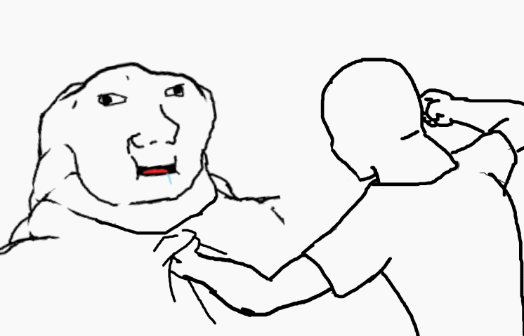 Brainlet punched by wojak — Brainlet meme