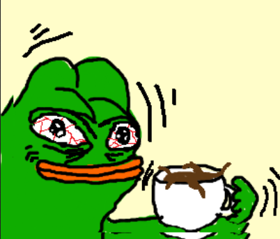 Pepe caffeine shakes — Pepe meme
