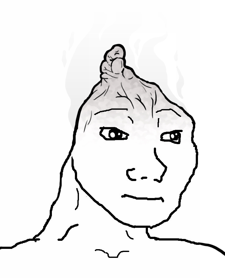 Brainlet brain getting hot — Brainlet meme