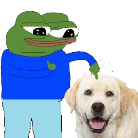 Pepe touches dog — Pepe meme