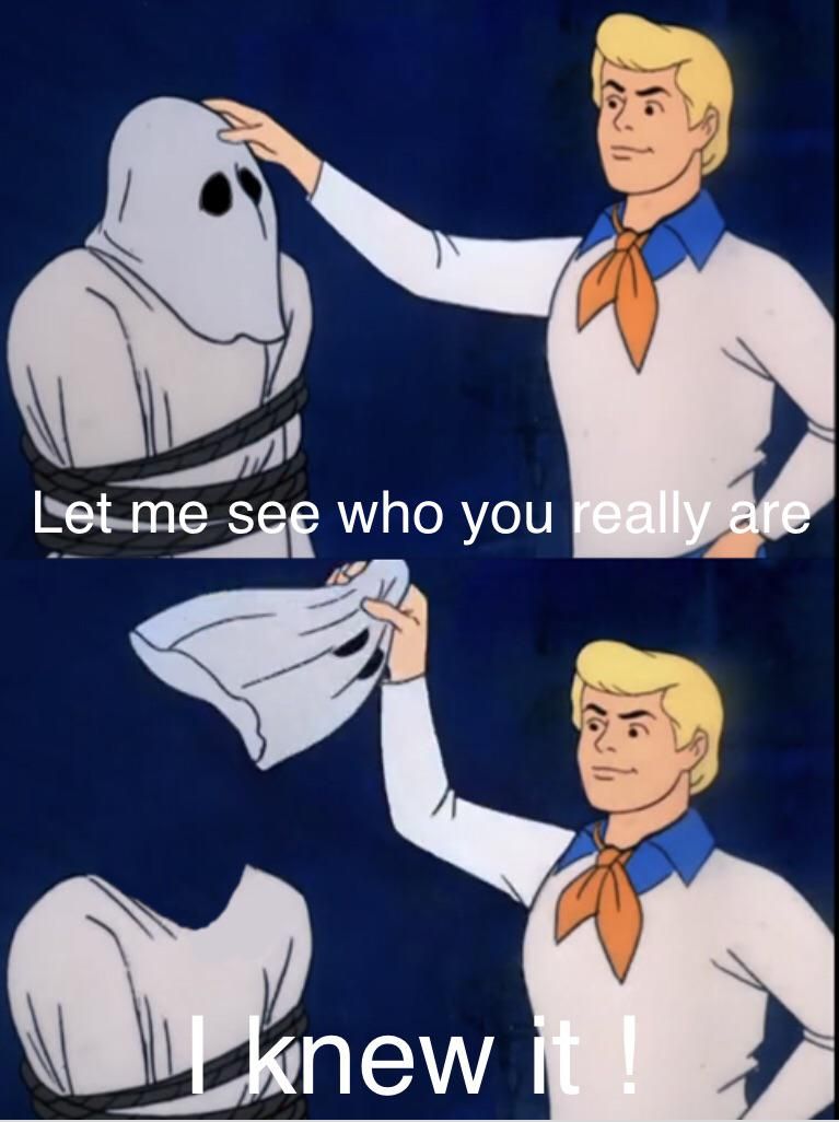 Scooby doo fred unmasks ghost meme template — Templates meme