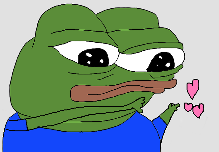 Pepe catches hearts — Pepe meme