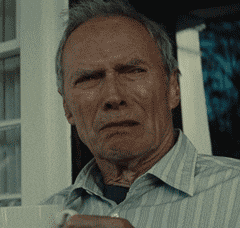 Walt Kowalski Cringing / Disgusted Grimace — Reaction meme