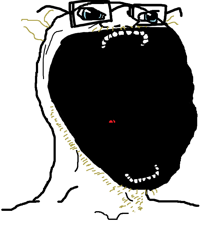 Wojak soy boy galaxy sized open mouth small tongue — Wojak meme