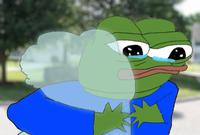 Pepe sad crying hugging ghost pepe — Pepe meme