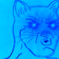 Toshi cat blue laser eyes — $TOSHI meme