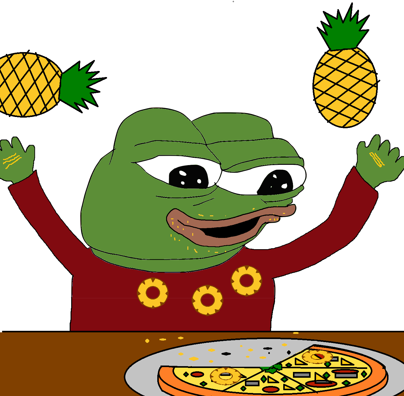 Pepe pineapple pizza — Pepe meme