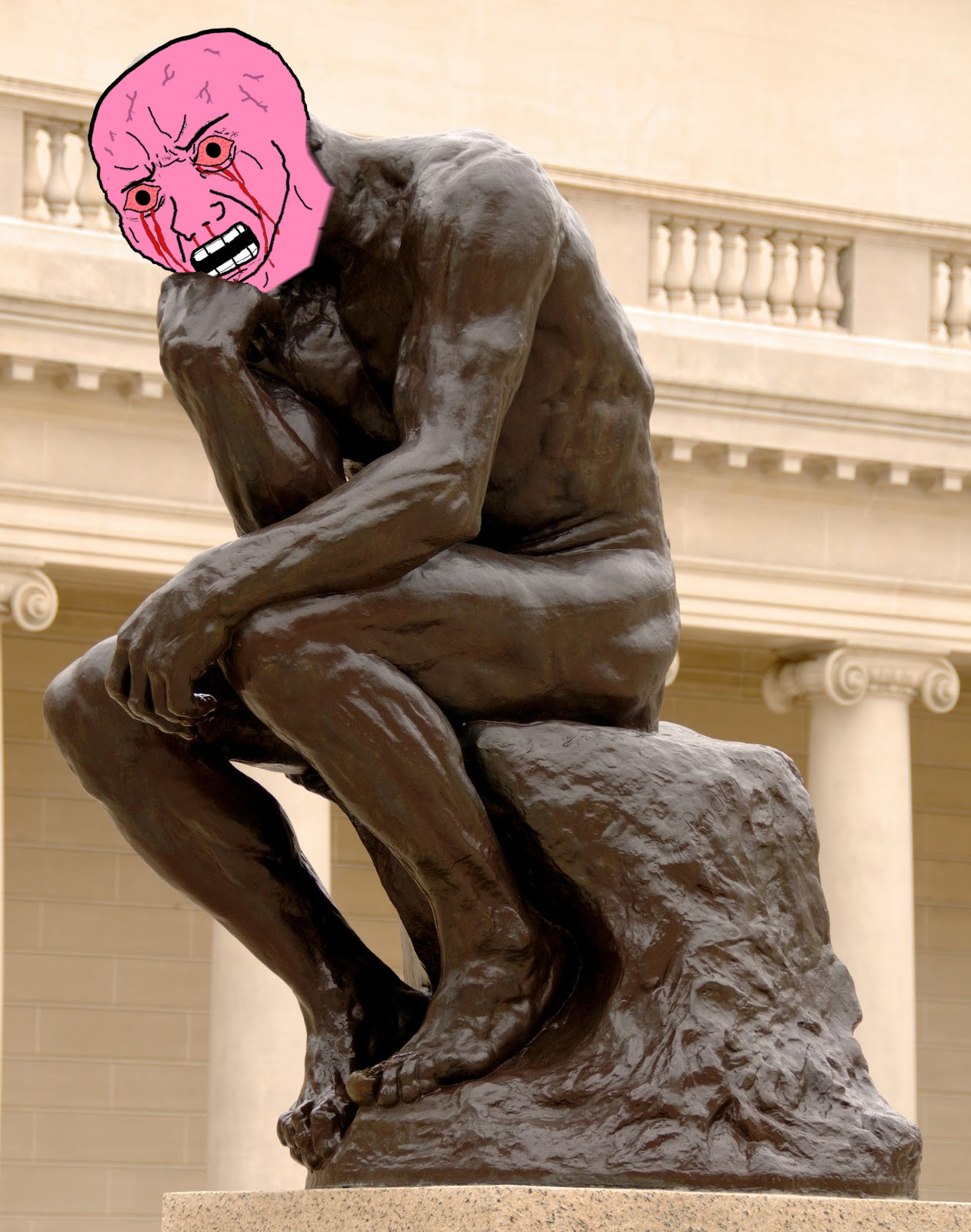 Pink wojak sculpture — Wojak meme