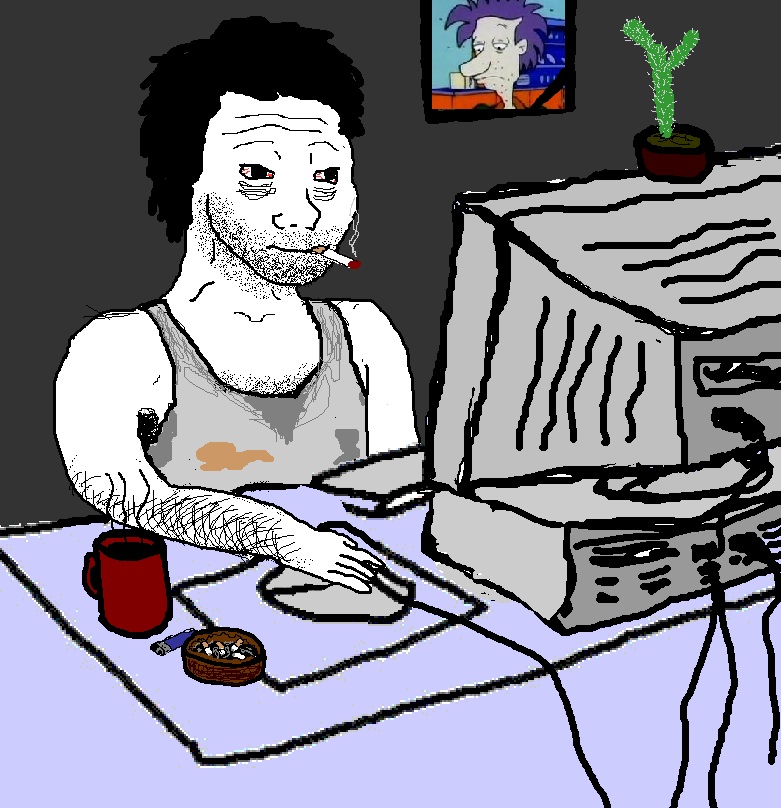 Wojak stage1 doomer computer stu — Wojak meme