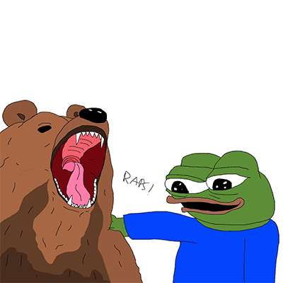 Pepe taps bear — Pepe meme