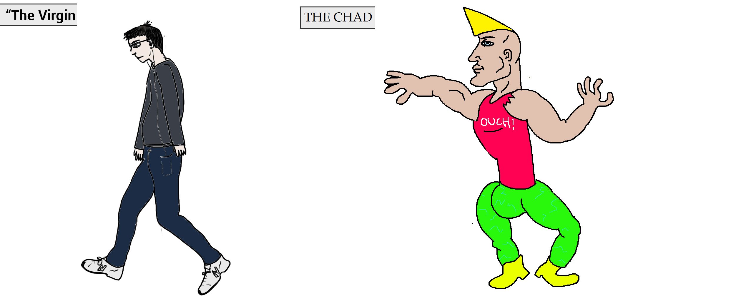 Virgin and Chad meme template — Templates meme