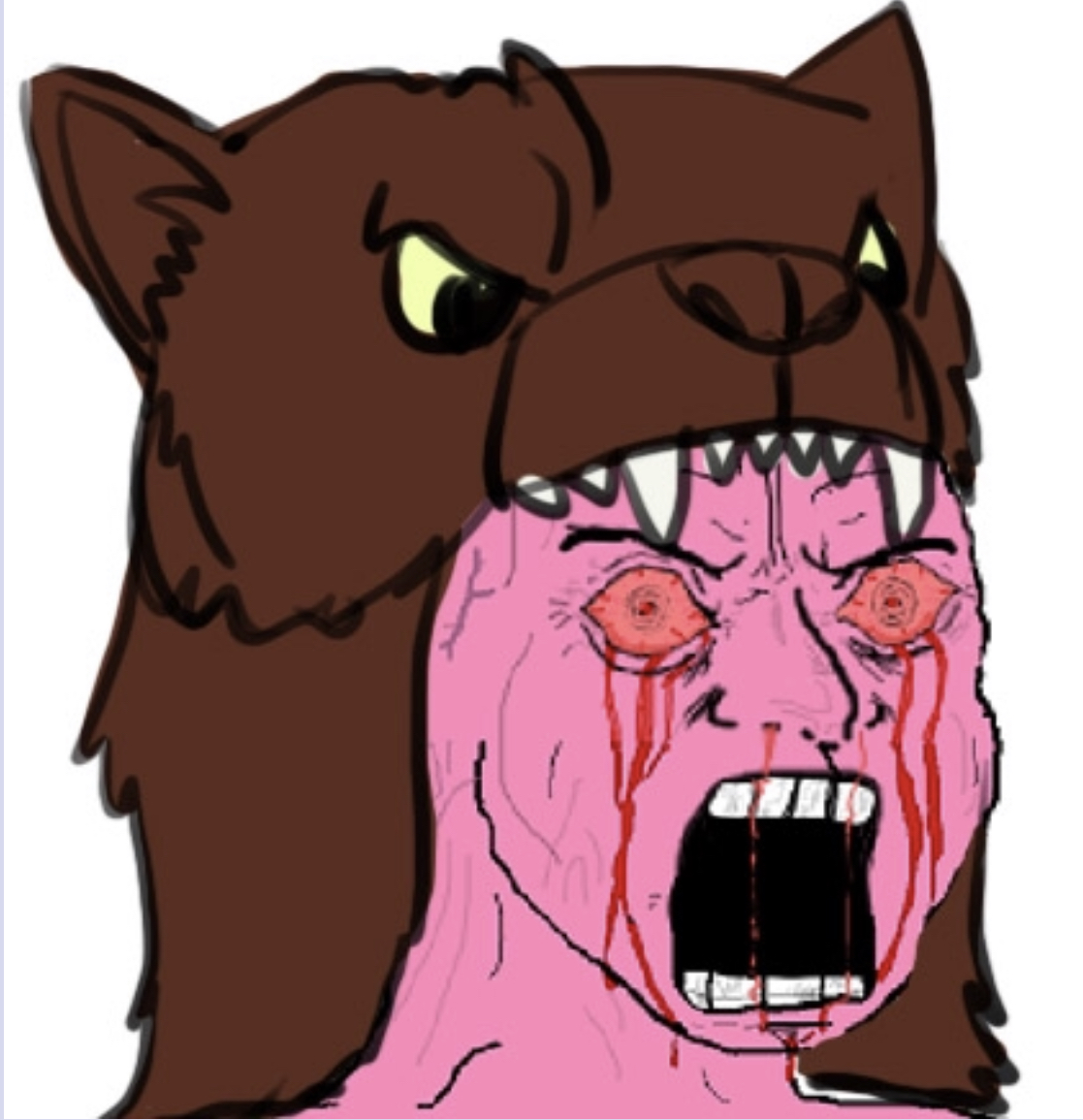 Pink wojak eaten bear — Wojak meme