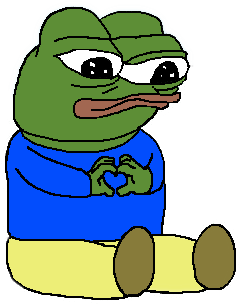 Pepe sitting heart hands — Pepe meme