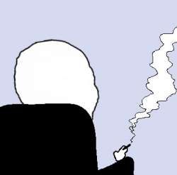 Wojak in smoking chair turned away — Wojak meme