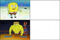 Weak vs Strong Spongebob meme template — Templates meme