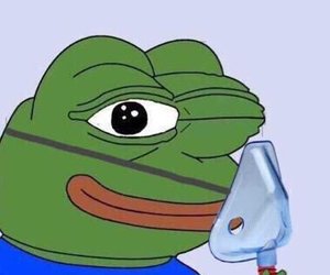 Pepe winking with oxygen mask on — Pepe meme