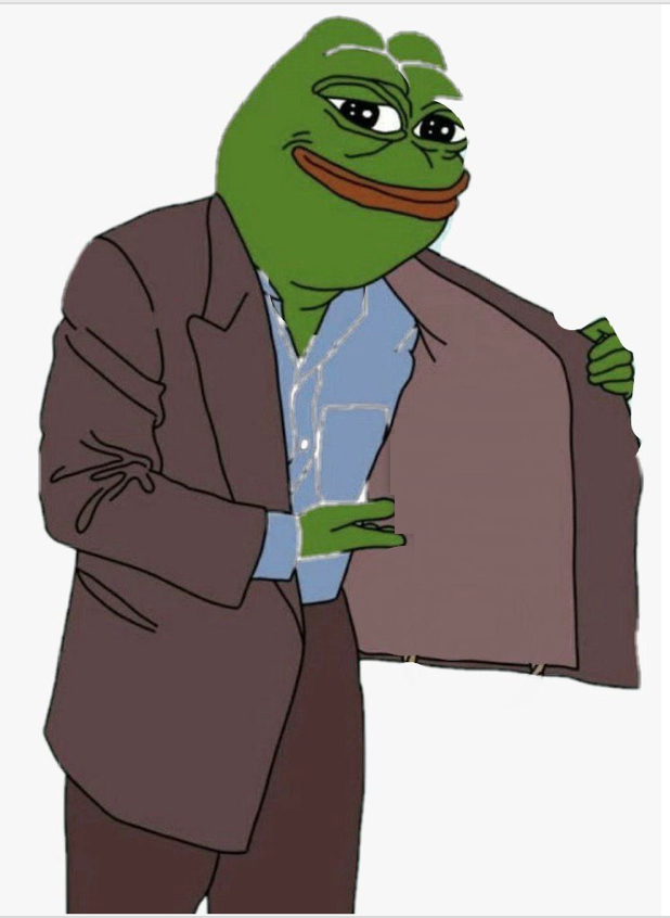 Pepe opening coat selling meme template — Templates meme