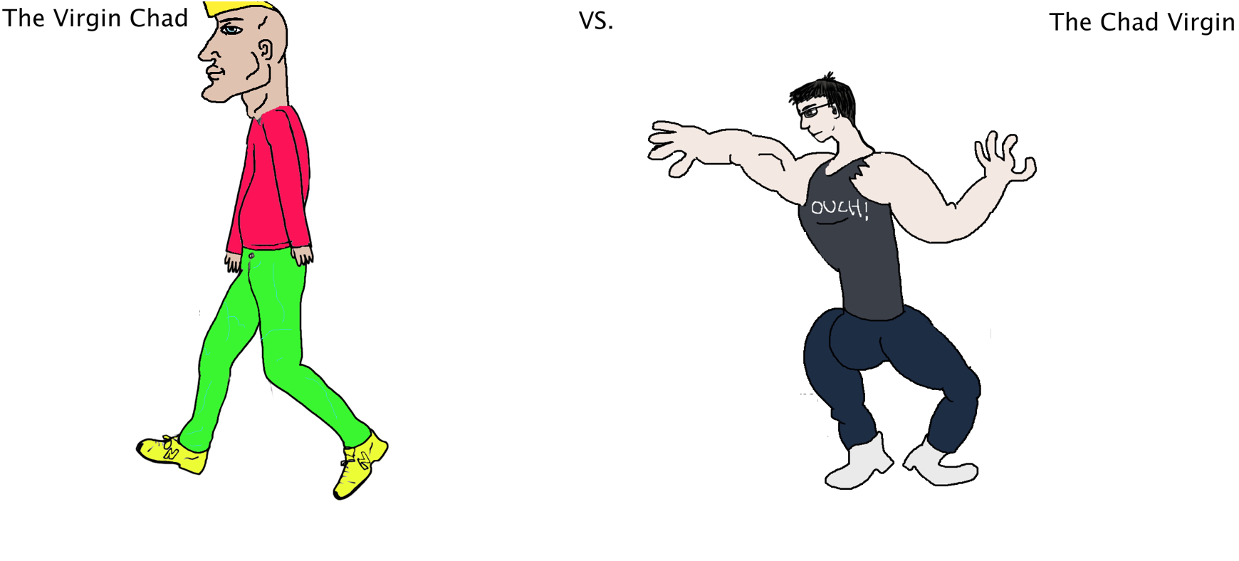 Virgin chad vs chad virgin meme template — Templates meme