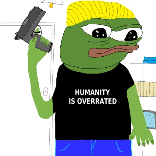 Blond with pistol Frog Friends sticker — Sticker Packs meme