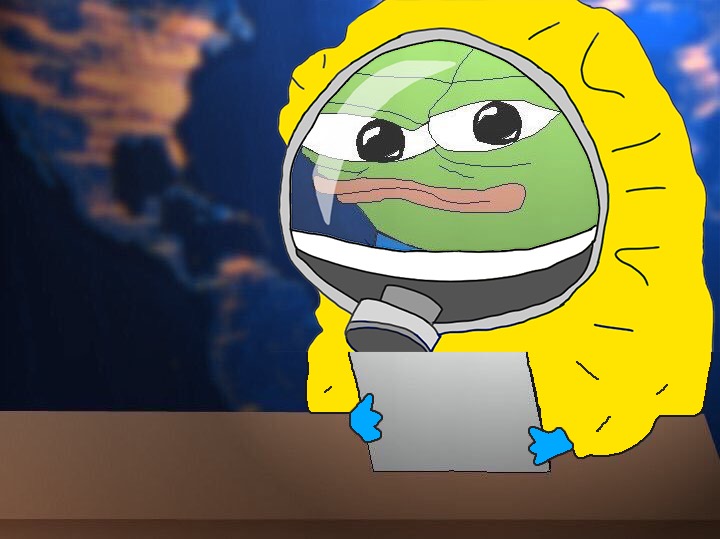Pepe reporting news hazmat suit — Pepe meme