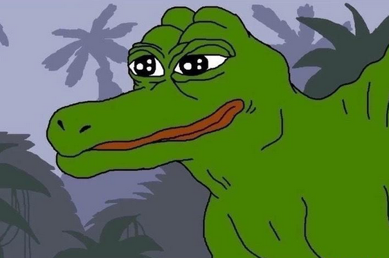Pepe dinosaur in jungle — Pepe meme