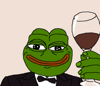 Pepe tuxedo raising wine glass front — Pepe meme