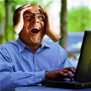 Laughing glasses guy — Reaction meme