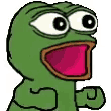 Pepe open mouth excited pumping arms — Pepe meme