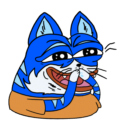 Toshi cat laughing covering mouth — $TOSHI meme