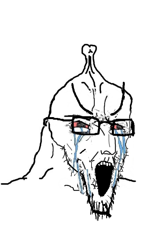 Wojak soy boy angry peanut brain — Wojak meme