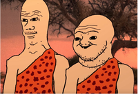 Grugs wearing cheetah smocks — Grug meme