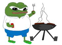 Pepe white polo grilling — Pepe meme