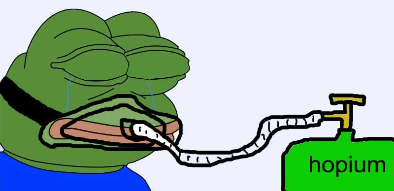 Pepe breathing green hopium — Pepe meme