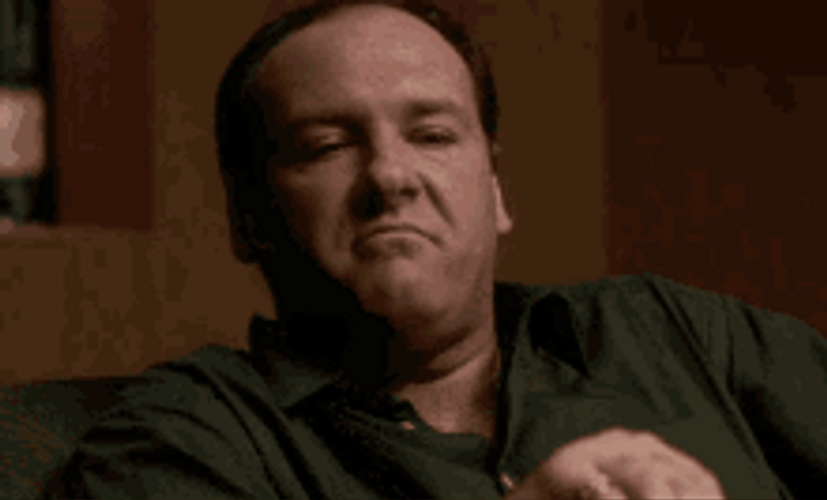 Tony Soprano Chin Swipe / Annoyed Resignation — Reaction meme