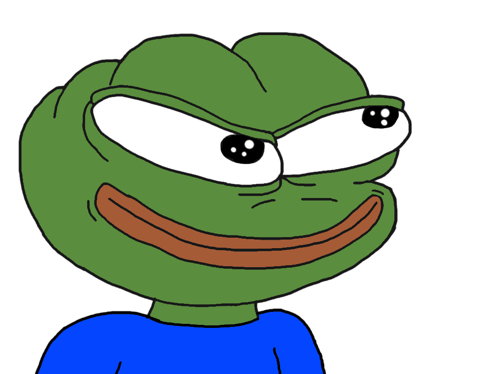 Pepe large round head smirking — Pepe meme