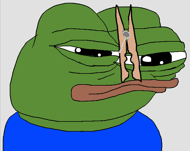 Pepe clothespin nose — Pepe meme